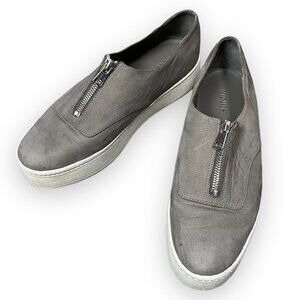Vince. Warner Platform Zip Up Sneakers Low Top Taupe Women’s Size 8.5